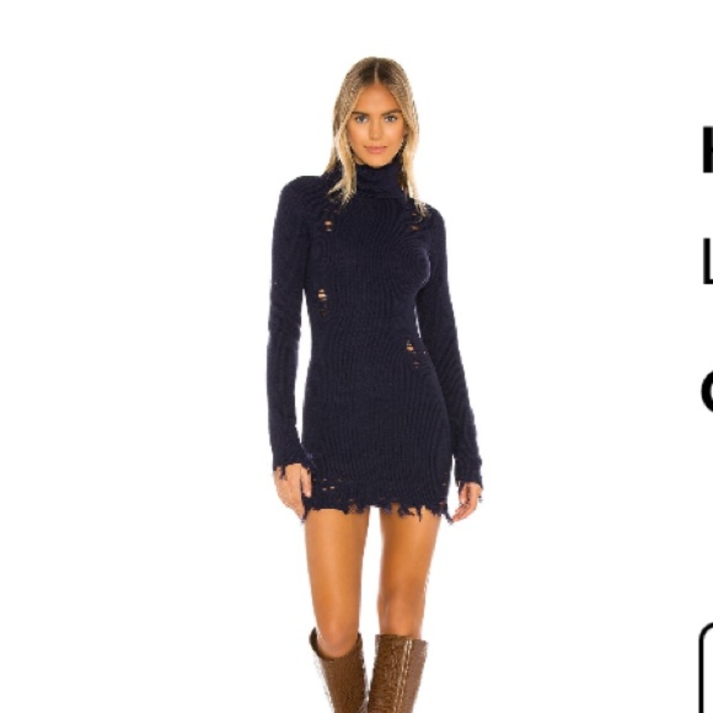 Lovers and Friends Keeny Dress Navy Worn